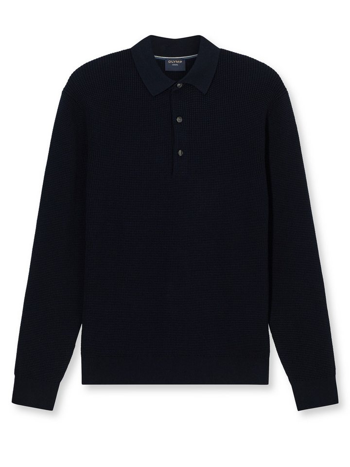 OLYMP Polokragenpullover Waffle Structure Pullover strukturiert, unifarben, regular fit, Strick von OLYMP