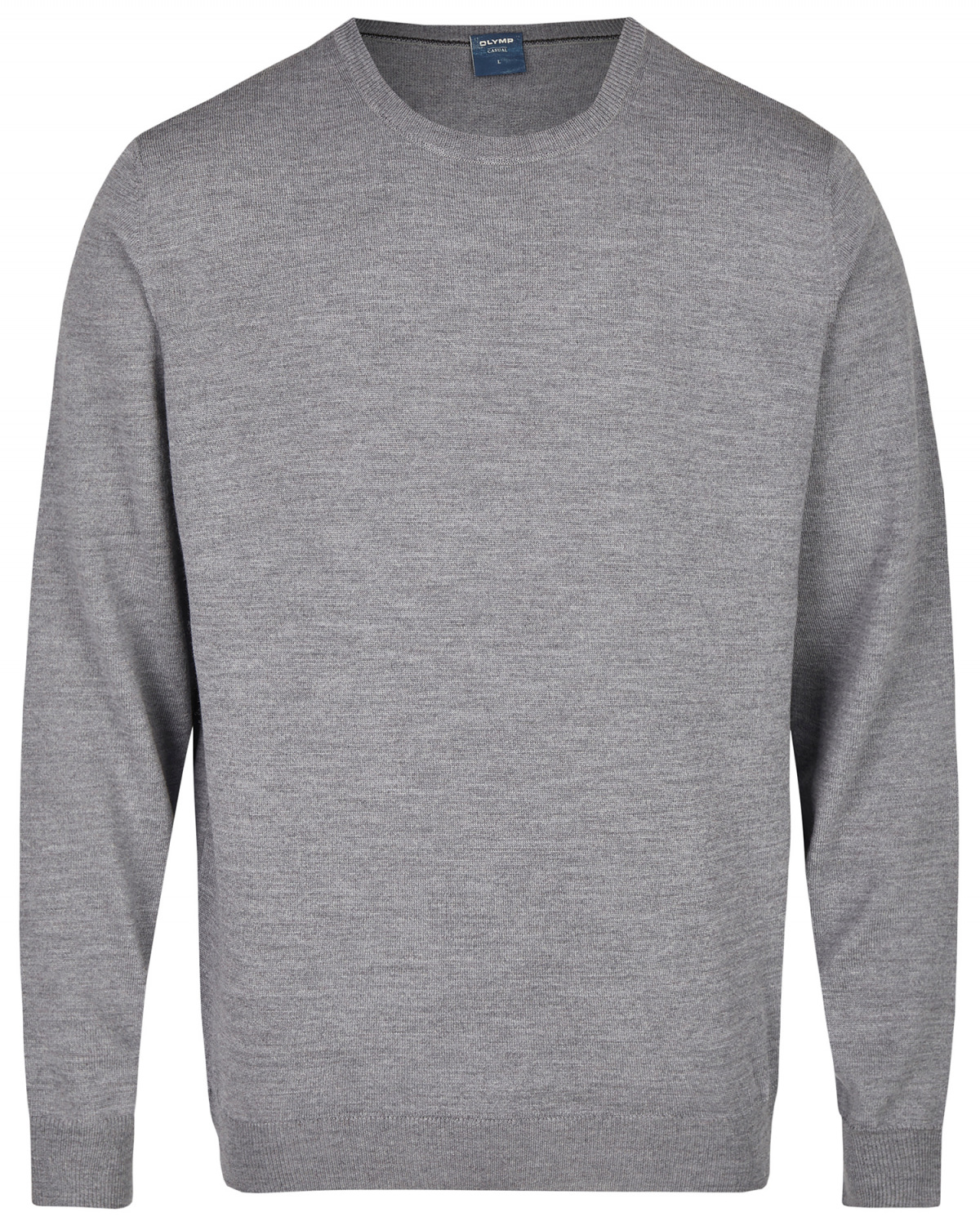 OLYMP - Pullover - Regular Fit - Merinowolle - Rundhals - grau von OLYMP