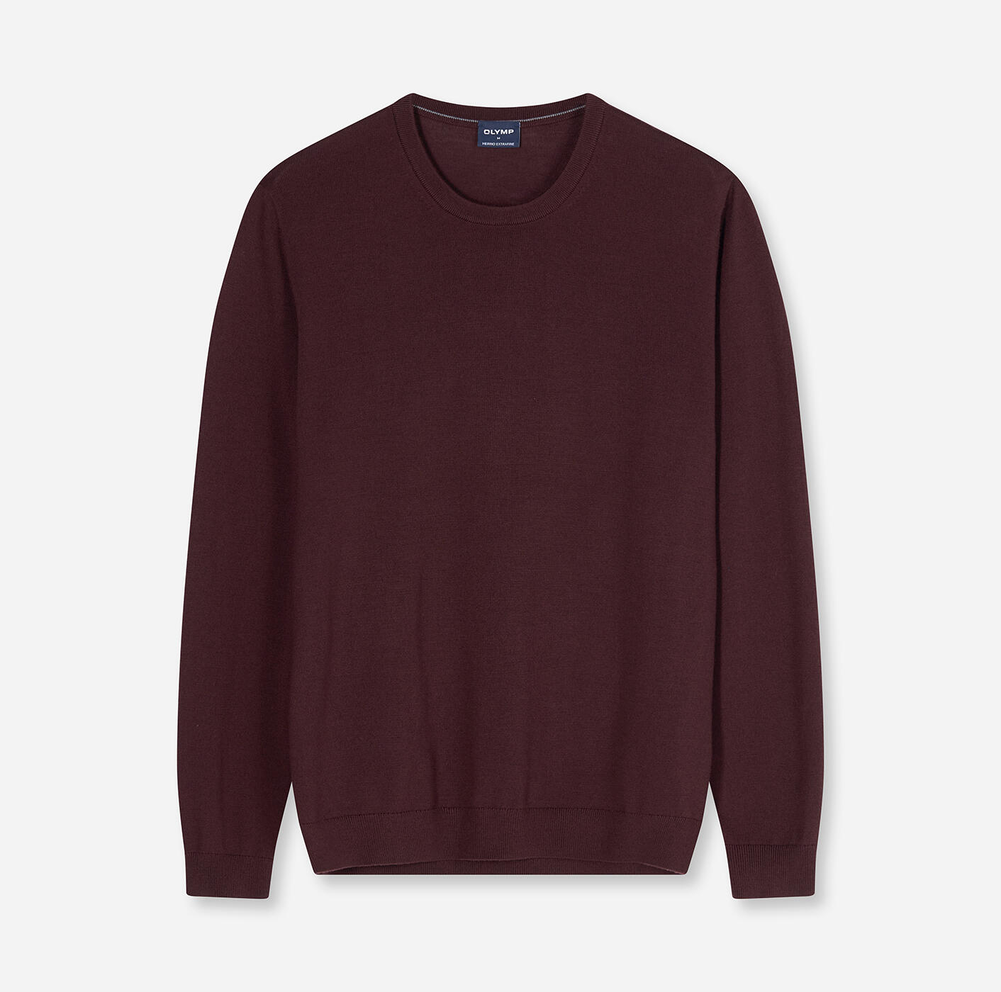 OLYMP - R-Pullover Basic Merino bordeaux von OLYMP