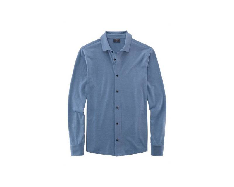 OLYMP Rundhalsshirt Langarm FreizeitHemd für Herren in mittelblau (1-tlg., keine Angabe) von OLYMP