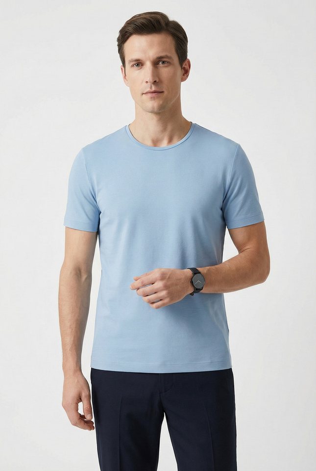 OLYMP Rundhalsshirt aus Leinen von OLYMP