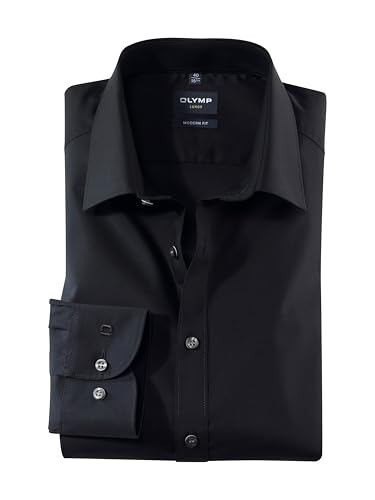 OLYMP Slim Hemd Langarm m Long Kent Kragen [Textilien] , 99 schwarz - 45 von OLYMP