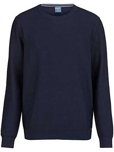 OLYMP Herren Pullover Rundhals Casual.Strick,Struktur,Regular fit,Marine 18,XL von OLYMP