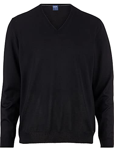 OLYMP Strick Pullover V-Ausschnitt extrafeine Merinowolle schwarz, Größe M von OLYMP