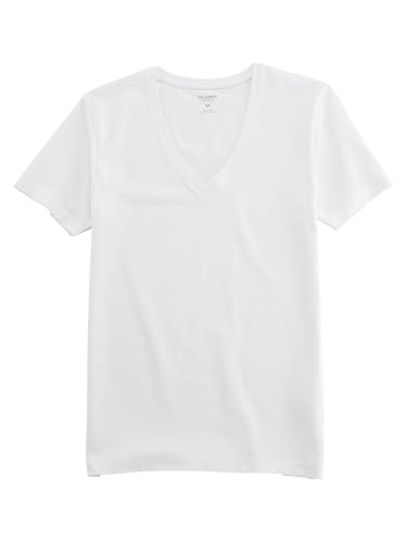 OLYMP Herren T-Shirt Langarm Level.Five,Einfarbig,Body fit,Weiss 00,M von OLYMP