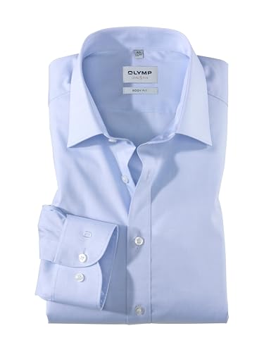 Olymp Herren Hemd Level 5 Body Fit Langarm, Bleu, 40 von OLYMP
