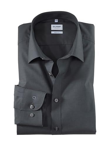 OLYMP Level Five body fit Hemd Langarm mit New Kent Kragen- Gr. 40, Anthrazit von OLYMP