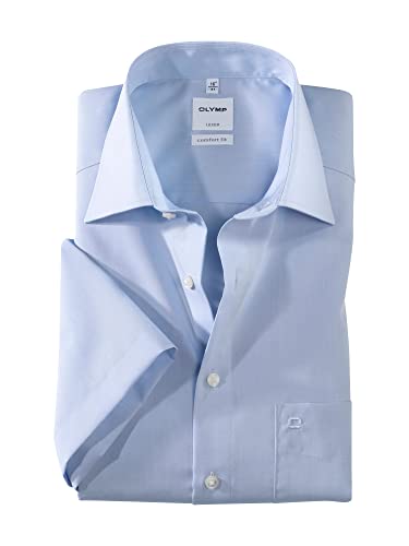 OLYMP Herren Businesshemd Kurzarm Luxor,Männer,Chambray,Comfort fit,New Kent,bleu 11,42 von OLYMP