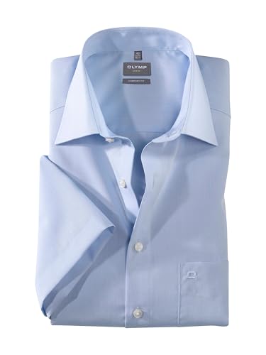 OLYMP Herren Businesshemd Langarm Luxor,Einfarbig,Comfort fit,New Kent,bleu 11,42 von OLYMP