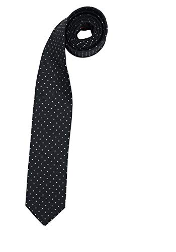 OLYMP Krawatte slim aus reiner Seide mit Nano-Effekt Muster schwarz von OLYMP