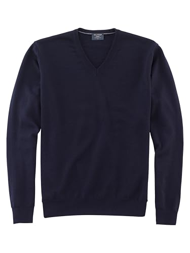 OLYMP Herren Pullover V-Ausschnitt Casual.Strick,Single Jersey,Regular fit,Marine 18,4XL von OLYMP