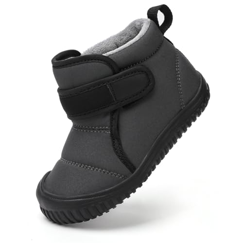 OLZYA Baby Snowboots Lauflernschuhe Kinder Winterschuhe Krabbelschuhe Mädchen Jungen Warm Gefütterte Schneestiefel Winterstiefel Flach rutschfeste Leicht Kleinkindschuhe Gr.19-28 von OLZYA