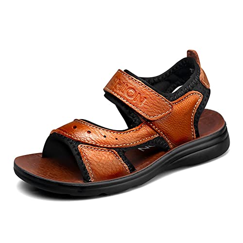 OLZYA Kinder Leder Sandalen Jungen Sommer Klett Sandalen Wasser Sommerschuhe Sandals für Boys Trekking Sandalette Outdoor Geschlossene Zehe Sandalen Sportliche Sommerschuhe 28-39 EU von OLZYA