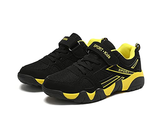 OLZYA Kinder Leicht Turnschuhe Laufschuhe Sportschuhe Jungen Mädchen Outdoor Turnschuhe Atmungsaktiv Straßenlaufschuhe Fitnessschuhe Klett Sneakers 27-40 EU von OLZYA