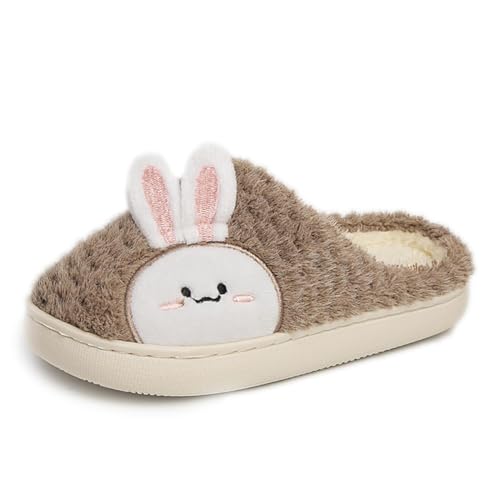 OLZYA Mädchen Hausschuhe Baumwolle Kinder Hase Niedlich Winter Pantoffeln Wärme Weiche Bequeme Home Slippers Unisex Kinder Baumwoll Gefüttert Pantoffeln 24-35 von OLZYA