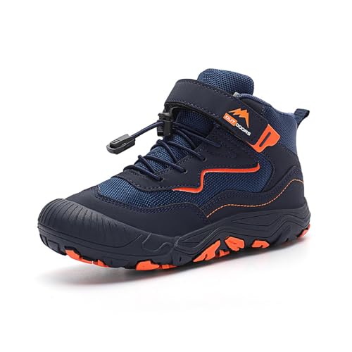 OlzJynx Unisex Kinder Barfußschuhe Warme Wanderschuhe Wasserdicht für Trekking Klettern Laufen Barfuß Schuhe Outdoor Kinderschuhe Wanderstiefel Barfussschuhe für Jungen Mädchen von OLZYA