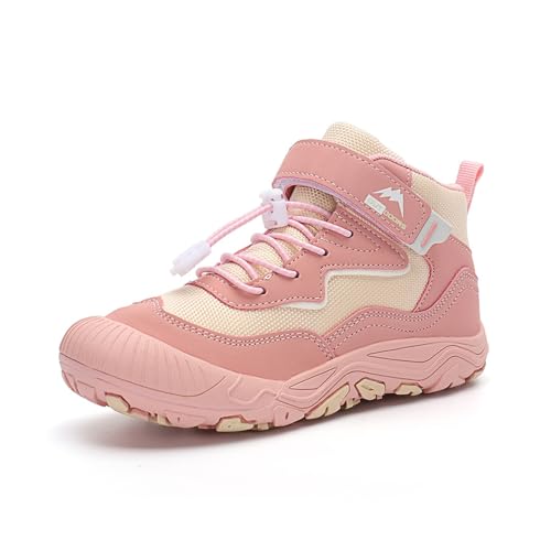 OlzJynx Unisex Kinder Barfußschuhe Warme Wanderschuhe Wasserdicht für Trekking Klettern Laufen Barfuß Schuhe Outdoor Kinderschuhe Wanderstiefel Barfussschuhe für Jungen Mädchen von OLZYA