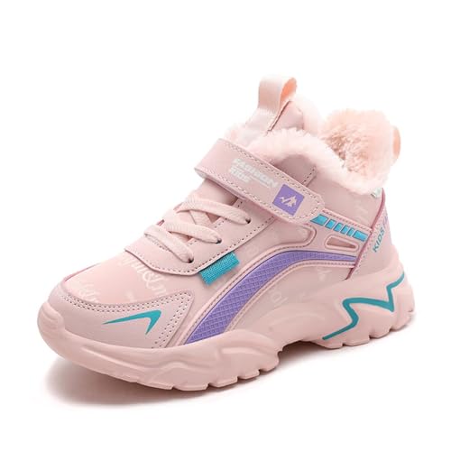 OlzJynx Winterstiefel Kinder Winterschuhe Sportschuhe Freizeitschuhe Turnschuhe Warm Gefüttert Sneaker Mädchen Laufschuhe Hallenschuhe Schulung Schuhe Straßenlaufschuhe EU28-39 von OLZYA