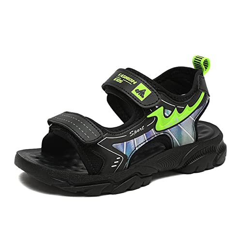 Sandalen Kinder Outdoor Sport Sandalette Jungen Sommer Schuhe Offene Zehe Klettverschluss Strand Wandersandalen Sommerschuhe Summer Klett Sandale 28-40 EU von OLZYA