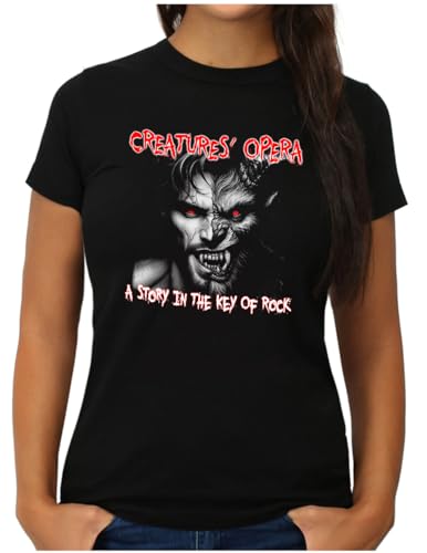Creatures’ Opera T-Shirt | Damen | A Story in The Key of Rock | Schwarz, XL von OM3