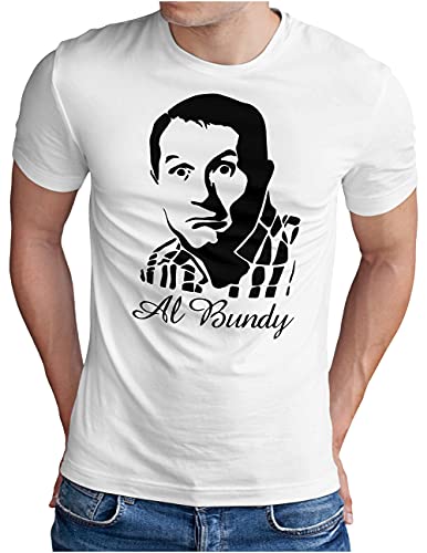 OM3® Al Bundy Face T-Shirt | Herren | 90's Kult TV Serie Sitcom | Weiß, 5XL von OM3