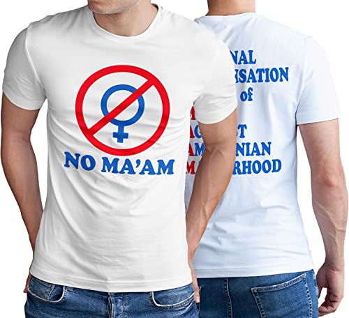 OM3® Al Bundy - NO MA'AM T-Shirt | Herren | US Serie Episode Fan 90's Kult Fun | Weiß+Rückseite, 5XL von OM3