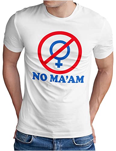 OM3® Al Bundy - NO MA'AM T-Shirt | Herren | US Serie Episode Fan 90's Kult Fun | Weiß, XL von OM3