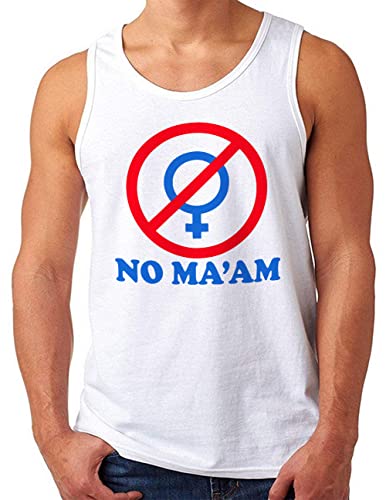 OM3® Al Bundy - NO MA'AM Tank Top Shirt | Herren | US Serie Episode Fan 90's Kult Fun | Weiß, 3XL von OM3