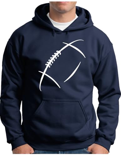 OM3® American Football Hoodie | Herren | U.S.A Sports Minimalistic Logo | Kapuzen-Pullover Navy, XL von OM3