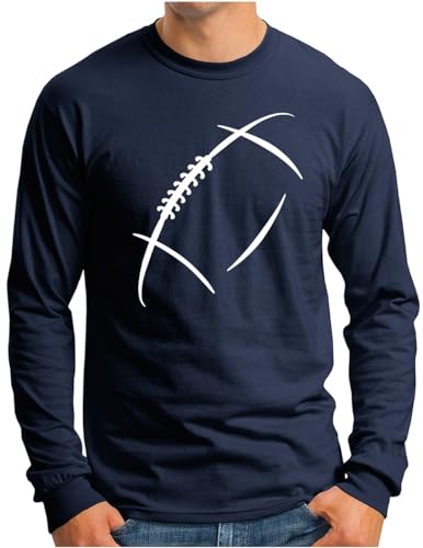 OM3® American Football Langarm Shirt | Herren | U.S.A Sports Minimalistic Logo | Navy, M von OM3