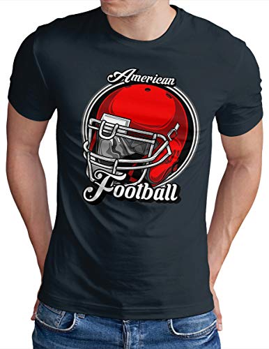OM3® American Football T-Shirt | Herren | Helmet Gear Fan | Navy, 4XL von OM3
