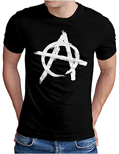 OM3® Anarchie T-Shirt | Herren | Anarchy Punk Logo Symbol Zeichen BW | Schwarz, 5XL von OM3