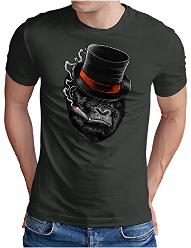 OM3® Ape-Boss T-Shirt | Herren | Monkey Business Gorilla Mafia | Dark Grey, XL von OM3