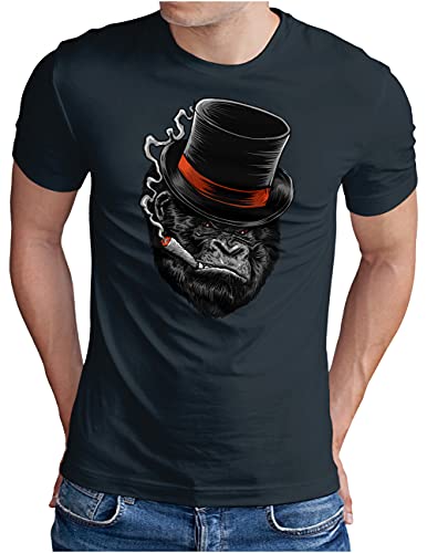 OM3® Ape-Boss T-Shirt | Herren | Monkey Business Gorilla Mafia | Navy, 3XL von OM3