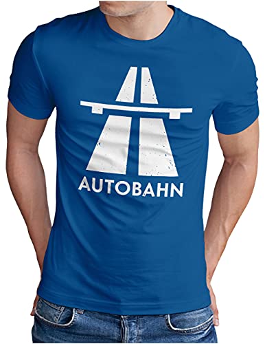 OM3® Autobahn T-Shirt | Herren | Automotive Auto | Royal Blau, XXL von OM3