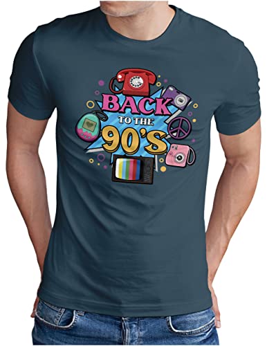 OM3® Back to The 90's T-Shirt | Herren | 90s Retro Neunziger 90er Jahre | Denim, 3XL von OM3