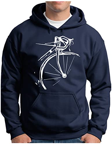 OM3® Bicycle Fahrrad Hoodie | Herren | Cycling Cyclist Biking Fahrrad Radfahrer | Kapuzen-Pullover Navy, L von OM3