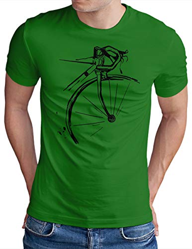 OM3® Bicycle Fahrrad T-Shirt | Herren | Vintage Radsport Radfahrer | Grün-SW, XL von OM3