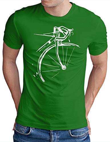 OM3® Bicycle Fahrrad T-Shirt | Herren | Vintage Radsport Radfahrer | Grün-WS, 4XL von OM3