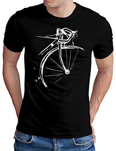 OM3® Bicycle Fahrrad T-Shirt | Herren | Vintage Radsport Radfahrer | Schwarz, XL von OM3