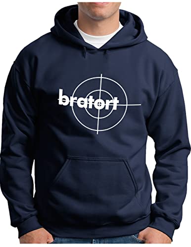 OM3® Bratort Hoodie | Herren | Koch + Grill Grillmeister Krimi Parodie | Kapuzen-Pullover Navy, M von OM3