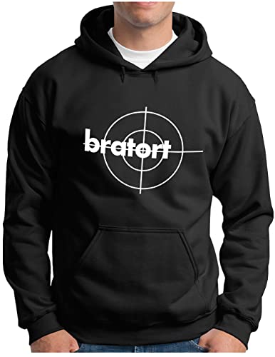 OM3® Bratort Hoodie | Herren | Koch + Grill Grillmeister Krimi Parodie | Kapuzen-Pullover Schwarz, XL von OM3