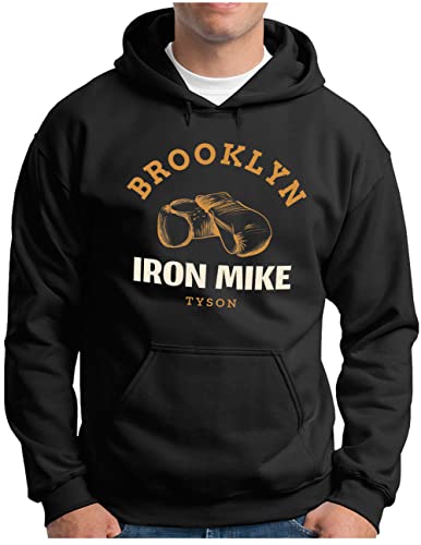 OM3® Brooklyn New York Hoodie | Herren | Iron Mike Tyson Boxing Gym | Kapuzen-Pullover Schwarz, L von OM3