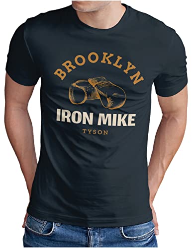 OM3® Brooklyn New York T-Shirt | Herren | Iron Mike Tyson Boxing Gym | Navy, XL von OM3