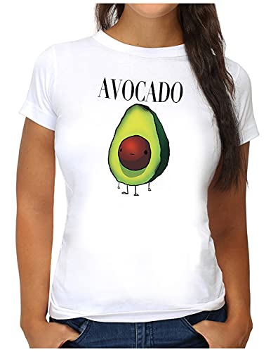 OM3® Cartoon Avocado T-Shirt | Damen | Fun Epic Fruit | S, Weiß von OM3