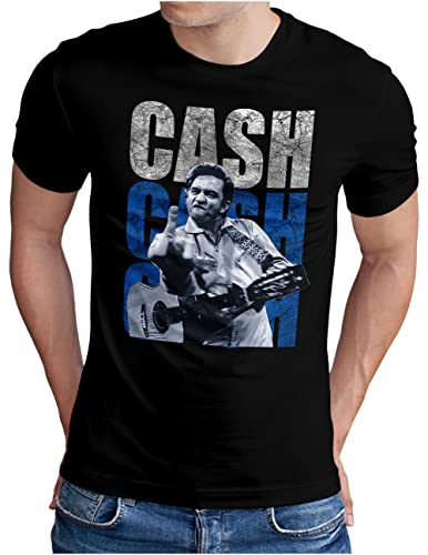 OM3® Cash-Cash-Cash T-Shirt | Herren | Country Music Johnny Vintage | Schwarz, M von OM3