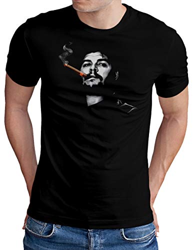 OM3® Che-Cigar T-Shirt | Herren | Guevara Rebel Cuba Viva La Revolution Castro Havana | Schwarz, S von OM3