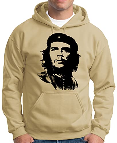 OM3® Che-Guevara Hoodie | Herren | Viva La Revolution Castro Cuba Havana | Kapuzen-Pullover Khaki, 3XL von OM3