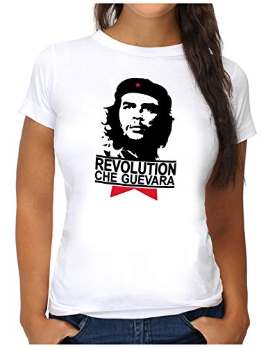 OM3® Che Guevara T-Shirt | Damen | Viva La Revolution Castro Havana Cuba | M, Weiß von OM3