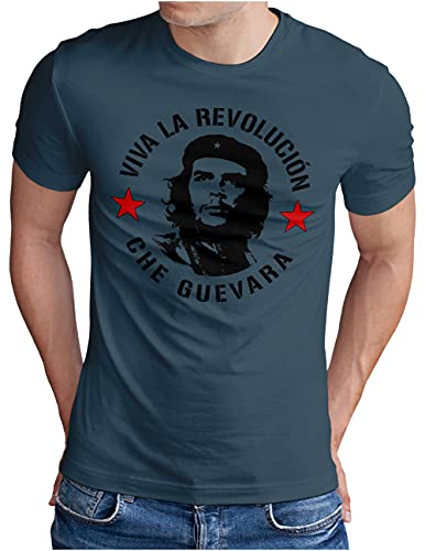 OM3® Che Guevara T-Shirt | Herren | Viva La Revolucion Guerilla Kämpfer | Denim, 4XL von OM3